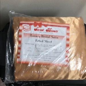 Queen Gold Satin sheet set